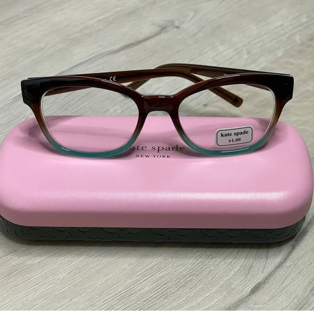 kate spade new york Amilia 50MM Reading Reading Glasses Brown Blue Fade +1.0